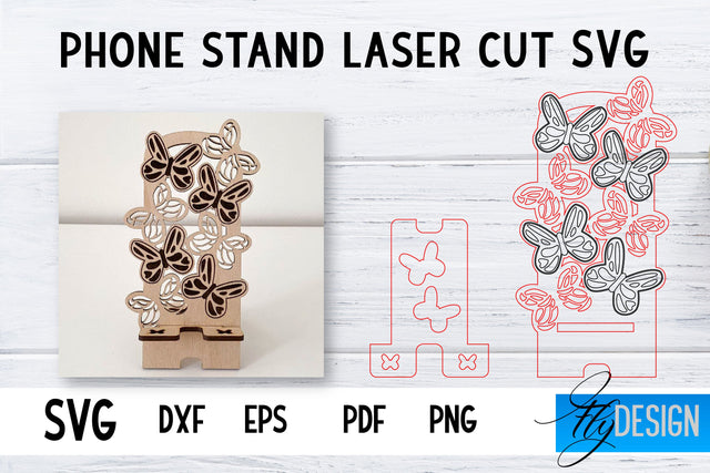 Phone Stand Laser Cut SVG | Cell Phone Stand SVG SVG Fly Design 