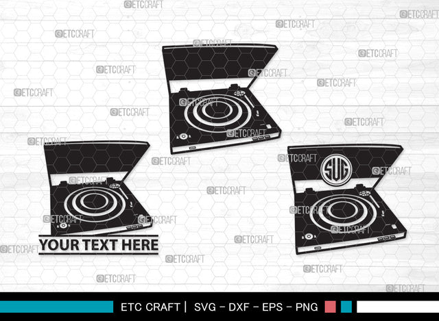 Phonograph Monogram SVG, Gramophone Svg, Gramophone With Horn Speaker Svg, Record Player Svg, Phonograph Monogram SVG ETC Craft 