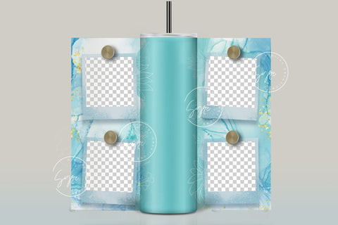 Photo Collage Tumbler Png, Add Your Own Text, Marble Gold Texture Photo Tumbler Wrap , 20 oz Skinny Sublimation Wrap Design, Digital Download Sublimation Syre Digital Creations 