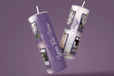Photo Collage Tumbler Png, Add Your Own Text, Marble Gold Texture Photo Tumbler Wrap , 20 oz Skinny Sublimation Wrap Design Digital Download Sublimation Syre Digital Creations 