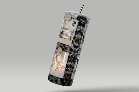 Photo Collage Tumbler Png, Add Your Own Text, Marble Gold Texture Photo Tumbler Wrap , 20oz Skinny Sublimation Wrap Design, Digital Download Sublimation Syre Digital Creations 