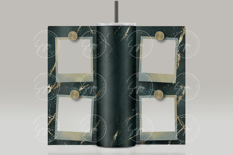 Photo Collage Tumbler Png, Add Your Own Text, Marble Gold Texture Photo Tumbler Wrap , 20oz Skinny Sublimation Wrap Design, Digital Download Sublimation Syre Digital Creations 