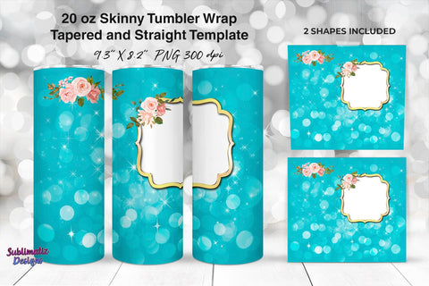 Photo Frame 20 oz Skinny Tumbler Wrap Cian Sublimation Sublimatiz Designs 