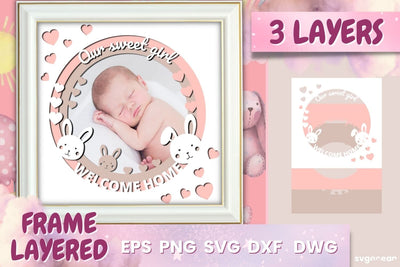 Photo Frame 3d Shadow Box | Papercut baby | Shadowbox SVG SvgOcean 