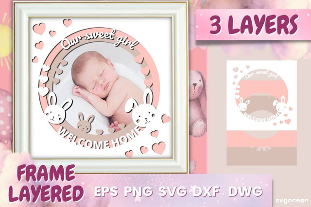 Photo Frame 3d Shadow Box | Papercut baby | Shadowbox SVG SvgOcean 