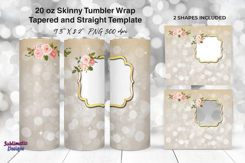 Photo Frame Bride 20 oz Skinny Tumbler Wrap Design Sublimation Sublimatiz Designs 