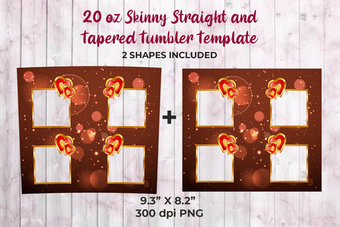 Photo Frame Brown Design Tumbler Sublimation Template 20oz Sublimation Sublimatiz Designs 