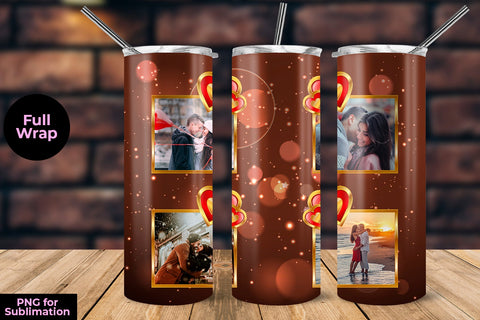 Photo Frame Brown Design Tumbler Sublimation Template 20oz Sublimation Sublimatiz Designs 