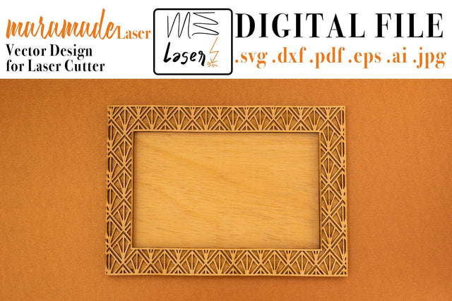 Photo Frame Deco Vector File for Laser Cut. SVG MaramadeLaser 
