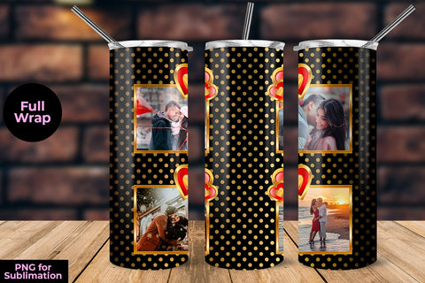 Photo Frame Gold Points 20 oz Skinny Tumbler Wrap Sublimation Design Sublimation Sublimatiz Designs 