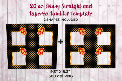 Photo Frame Gold Points 20 oz Skinny Tumbler Wrap Sublimation Design Sublimation Sublimatiz Designs 