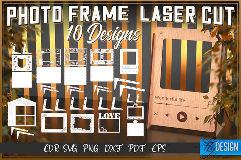 Photo Frame Laser Cut SVG | Photo Frame SVG Design | CNC Files SVG Fly Design 