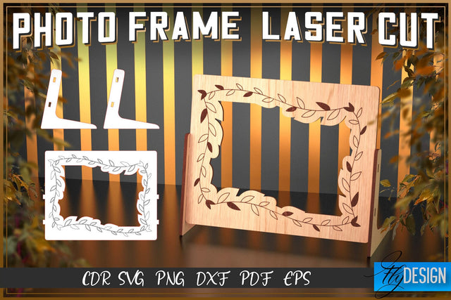 Photo Frame Laser Cut SVG | Photo Frame SVG Design | CNC Files SVG Fly Design 