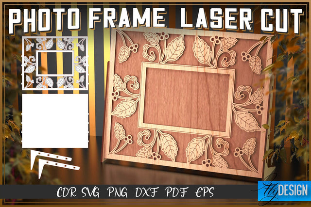Photo Frame Laser Cut SVG | Photo Frame SVG Design | CNC Files SVG Fly Design 