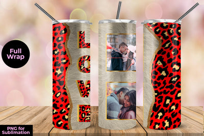 Photo Frame Love Fur 20 oz Skinny Tumbler Wrap Sublimation Design Sublimation Sublimatiz Designs 