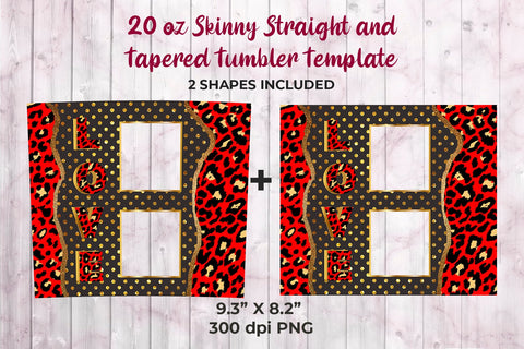 Photo Frame Love Gold Points 20 oz Skinny Tumbler Wrap Sublimation Design Sublimation Sublimatiz Designs 