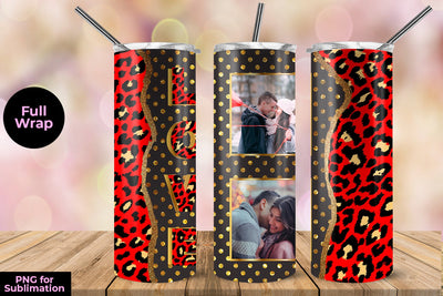 Photo Frame Love Gold Points 20 oz Skinny Tumbler Wrap Sublimation Design Sublimation Sublimatiz Designs 