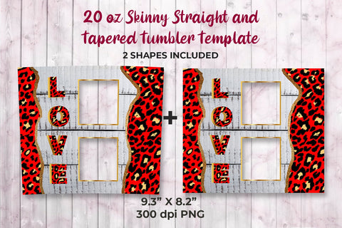 Photo Frame Love White Wood 20 oz Skinny Tumbler Wrap Sublimation Design Sublimation Sublimatiz Designs 