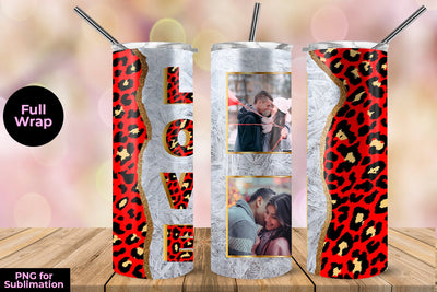 Photo Frame Love Winter 20 oz Skinny Tumbler Wrap Sublimation Design Sublimation Sublimatiz Designs 