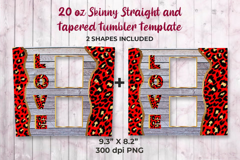 Photo Frame Love Wood 20 oz Skinny Tumbler Wrap Sublimation Design Sublimation Sublimatiz Designs 