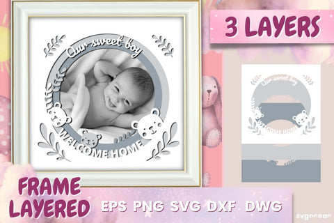 Photo Frame SVG | Papercut baby | Shadowbox SVG SvgOcean 