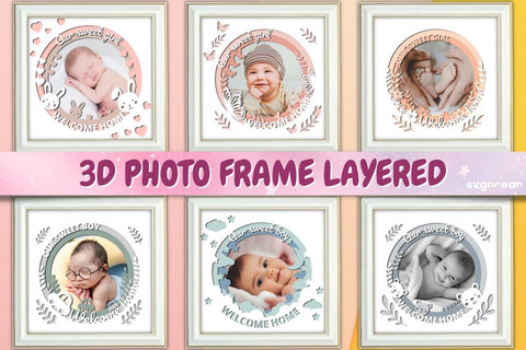 Photo Frame SVG | Papercut baby | Shadowbox SVG SvgOcean 