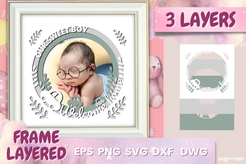 Photo Frame SVG | Papercut baby | Shadowbox SVG SvgOcean 