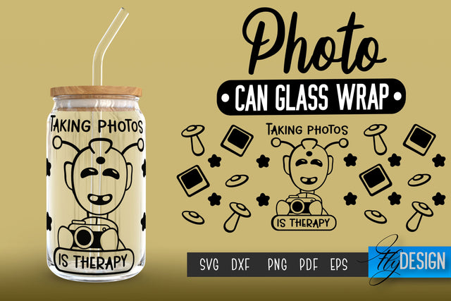 Photo Glass Can Wrap SVG | Camera Quotes SVG Fly Design 