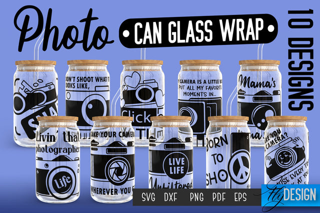 Photo Glass Can Wrap SVG | Camera Quotes SVG Fly Design 