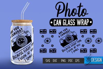 Photo Glass Can Wrap SVG | Camera Quotes SVG Fly Design 