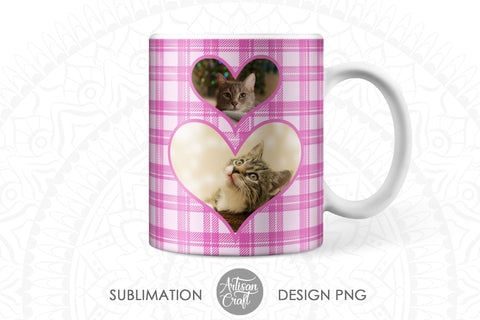 Photo mug sublimation designs with pink plaid SVG Artisan Craft SVG 