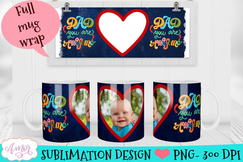 Photo mug wrap sublimation design for Father's day Sublimation Amorclipart 