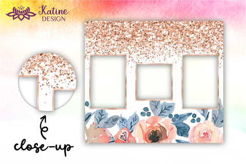 Photo Tumbler, Photo Tumbler Sublimation Template, Photo Tumbler Sublimation, Flower Tumbler, Floral Tumbler, Watercolor Tumbler, Blush Glitter, Wrap Design Sublimation Bundle for 20 Oz Skinny Tumbler PNG Sublimation KatineDesign 