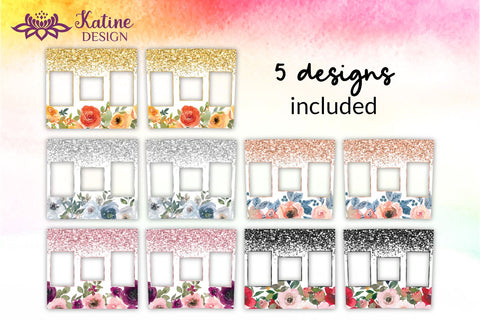 Photo Tumbler, Photo Tumbler Sublimation Template, Photo Tumbler Sublimation, Flower Tumbler, Floral Tumbler, Watercolor Tumbler, Rose Tumbler, Yellow, Orange, Pink, Blue, Green Wrap Design Sublimation Bundle for 20 Oz Skinny Tumbler PNG Sublimation KatineDesign 