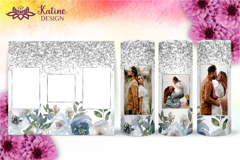 Photo Tumbler, Photo Tumbler Sublimation Template, Photo Tumbler Sublimation, Flower Tumbler, Floral Tumbler, Watercolor Tumbler, Rose Tumbler, Yellow, Orange, Pink, Blue, Green Wrap Design Sublimation Bundle for 20 Oz Skinny Tumbler PNG Sublimation KatineDesign 