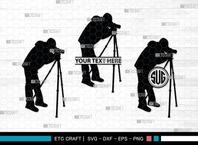 Photographer Monogram, Photographer Silhouette, Photographer SVG, Photographer Man Svg, Photography Svg, Camera Svg, SB00393 SVG ETC Craft 