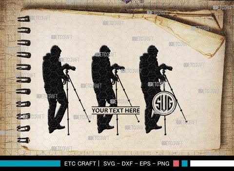 Photographer Monogram, Photographer Silhouette, Photographer SVG, Photographer Man Svg, Photography Svg, Camera Svg, SB00393 SVG ETC Craft 
