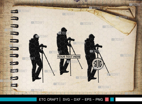Photographer Monogram, Photographer Silhouette, Photographer SVG, Photographer Man Svg, Photography Svg, Camera Svg, SB00393 SVG ETC Craft 
