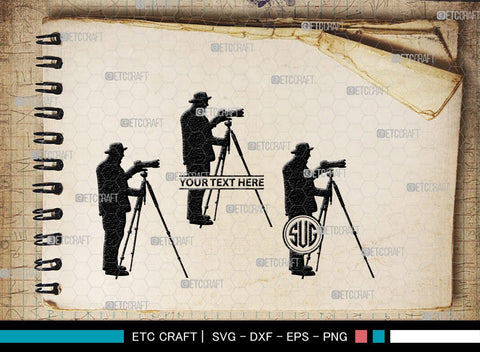 Photographer Monogram, Photographer Silhouette, Photographer SVG, Photographer Man Svg, Photography Svg, Camera Svg, SB00393 SVG ETC Craft 