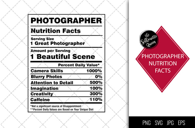 Photographer Nutrition facts svg – Nutrition svg –Photographer facts clipart – Baseball label svg – eps, png, svg for cricut SVG Loveleen Kaur 