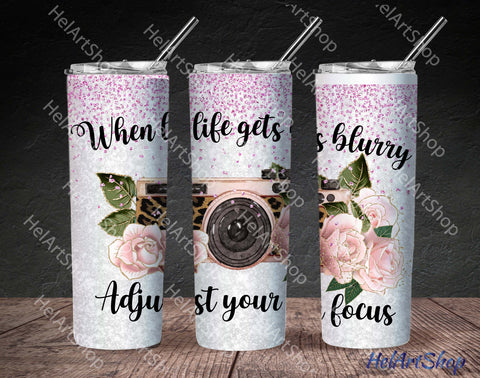 Photography PNG | Floral Camera Sublimation Tumbler Sublimation _HelArtShop_ 