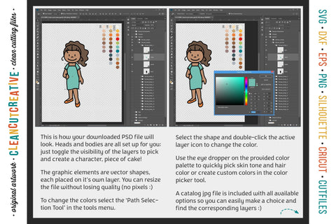 Photoshop FAMILY CLIPART create custom portrait | 975+ people graphics Sublimation CleanCutCreative 