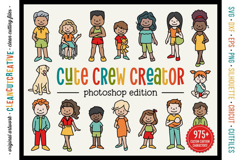 Photoshop FAMILY CLIPART create custom portrait | 975+ people graphics Sublimation CleanCutCreative 