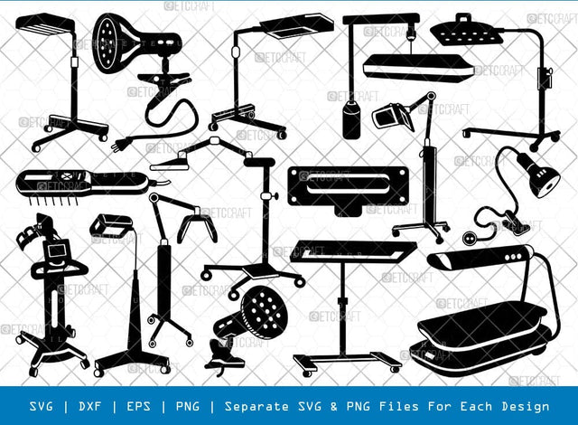 Phototherapy Lamp Silhouette Svg Cricut Cut Files Png Bundle, SB01073 SVG ETC Craft 
