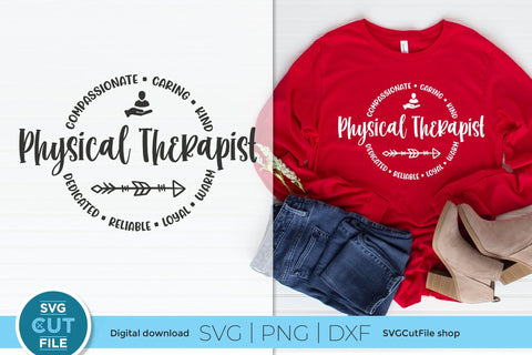 Physical therapist svg with round circle for men and women SVG SVG Cut File 