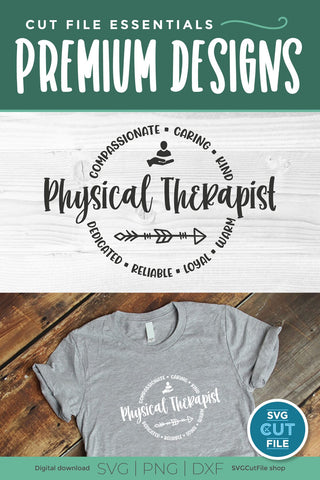 Physical therapist svg with round circle for men and women SVG SVG Cut File 