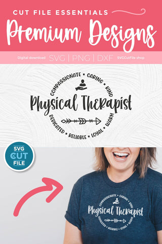 Physical therapist svg with round circle for men and women SVG SVG Cut File 