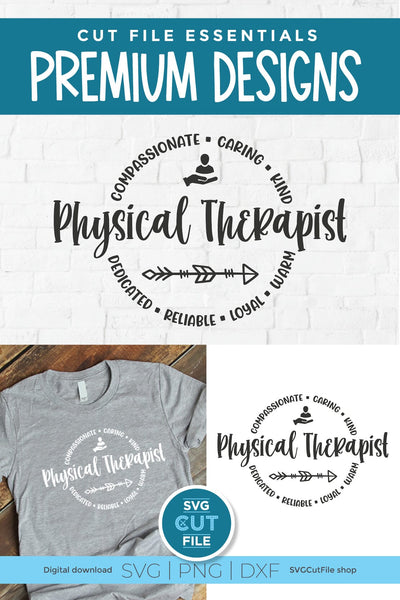 Physical therapist svg with round circle for men and women SVG SVG Cut File 