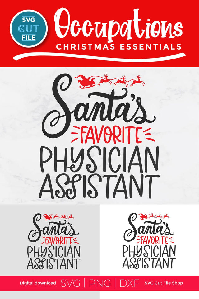 Physician assistant svg, pa svg, Christmas physician assistant SVG SVG Cut File 