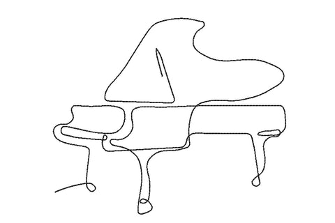 Piano One Line Minimalist Machine Embroidery Design Embroidery/Applique DESIGNS Angie 